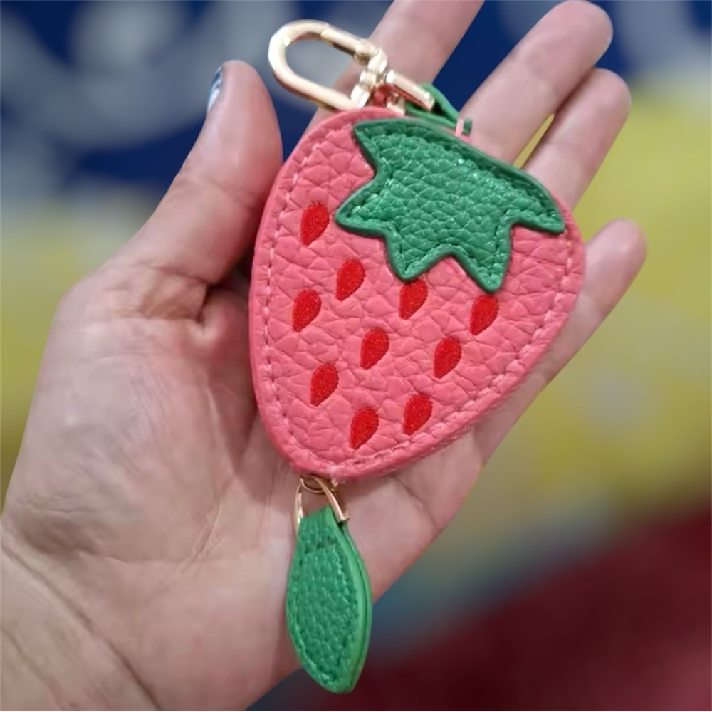 Pink Strawberry Keychain Accessory - Picture 3 of 7